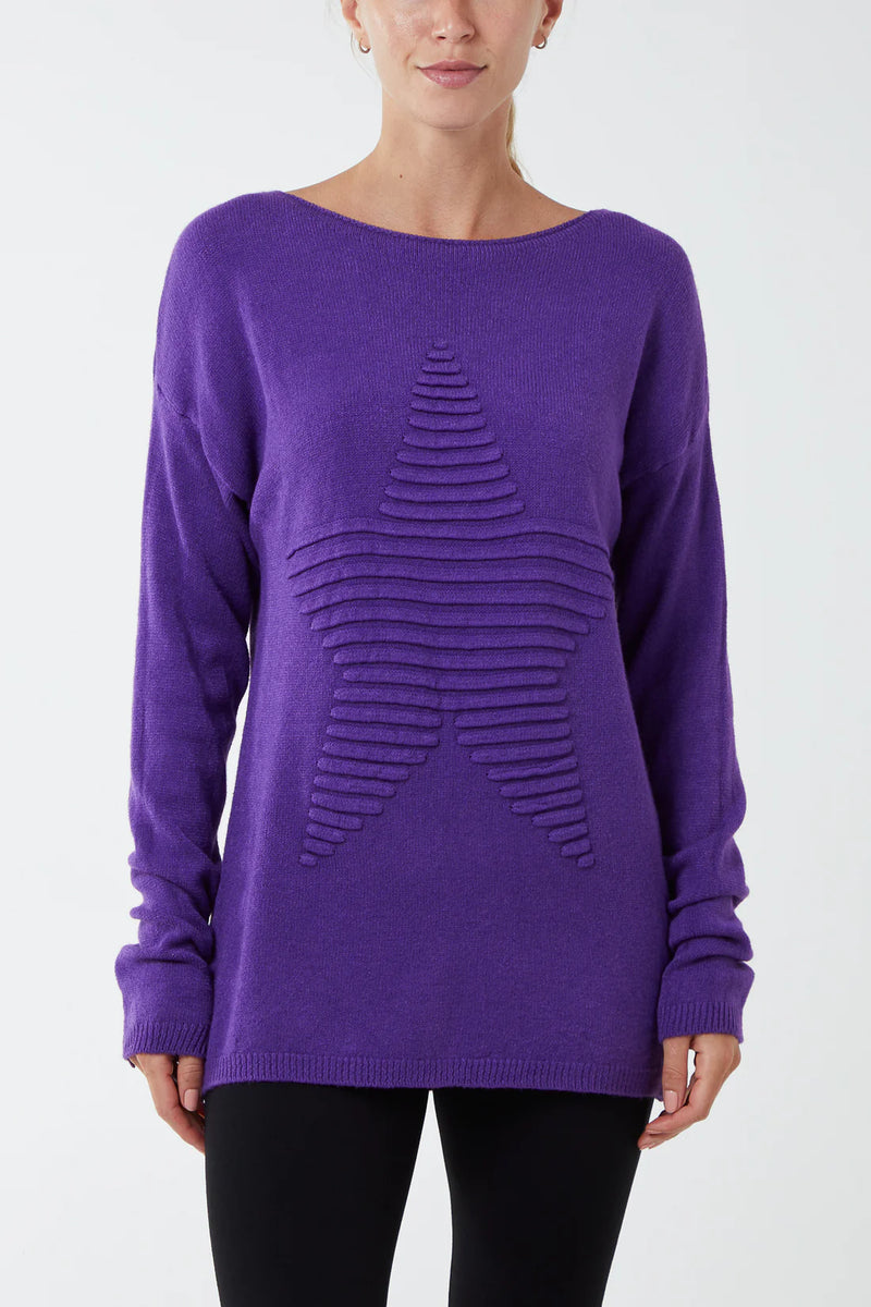 Fiona Ribbed Star Jumper - More Colours Available