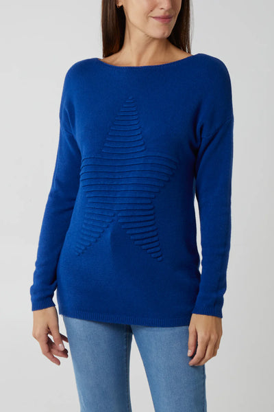 Fiona Ribbed Star Jumper - More Colours Available