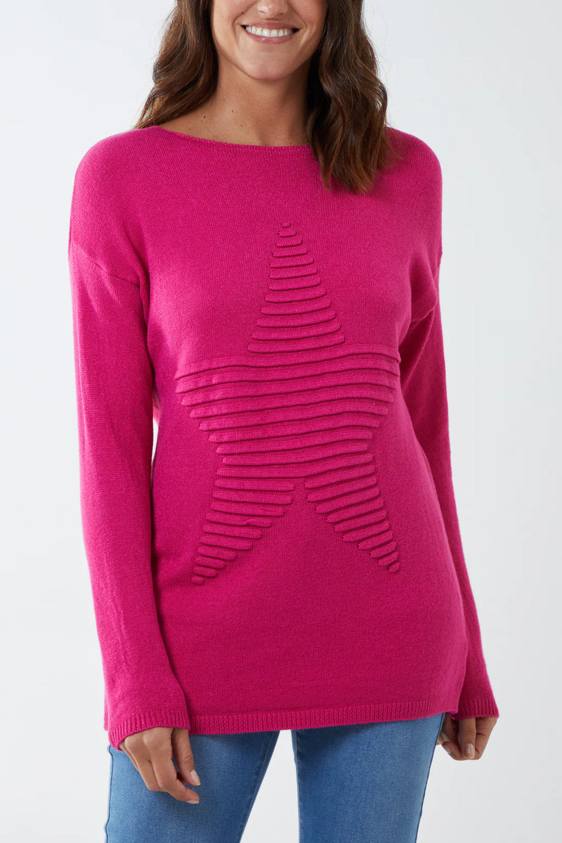 Fiona Ribbed Star Jumper - More Colours Available