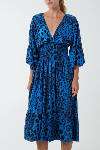 Eva Shirred Midi Dress