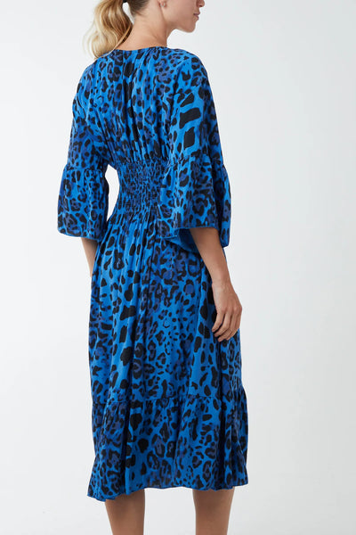 Eva Shirred Midi Dress