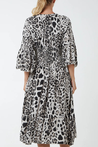 Eva Shirred Midi Dress