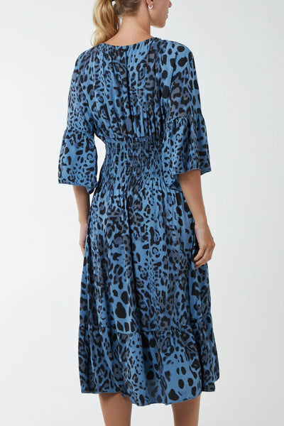 Eva Shirred Midi Dress