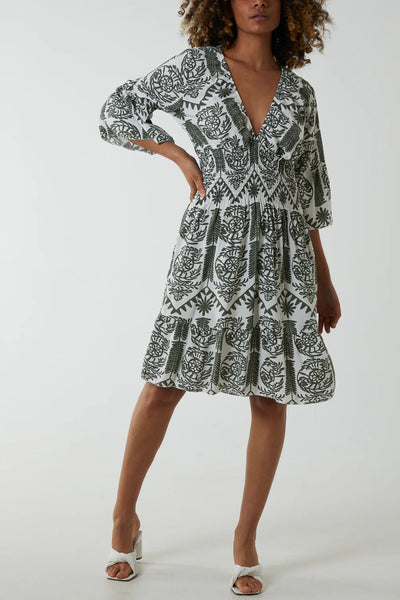 Alison Baroque Elastic Mini Dress - More Colours Available