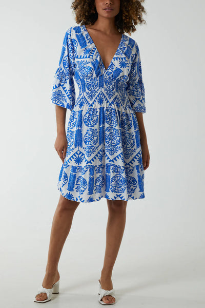 Alison Baroque Elastic Mini Dress - More Colours Available