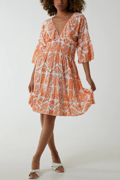 Alison Baroque Elastic Mini Dress - More Colours Available