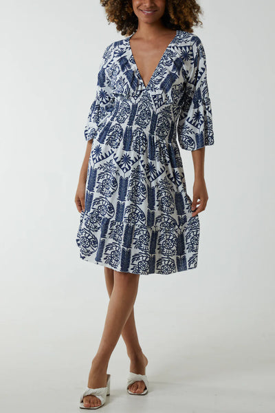 Alison Baroque Elastic Mini Dress - More Colours Available