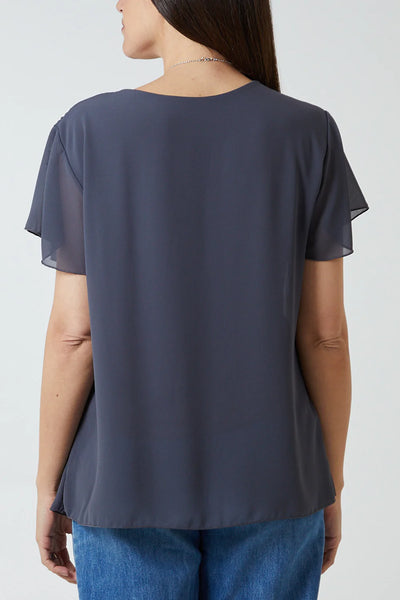 Pam Pleated Capped Sleeve Blouse - More Colours Available