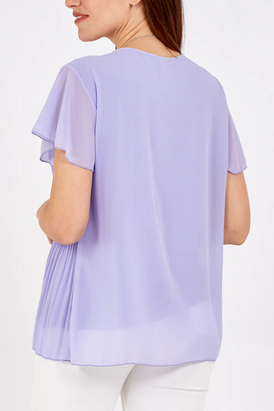 Pam Pleated Capped Sleeve Blouse - More Colours Available