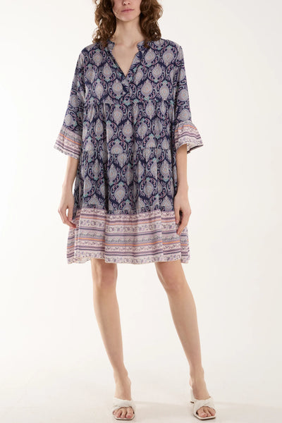 Georgia Paisley Tiered Smock Dress - More Colours Available