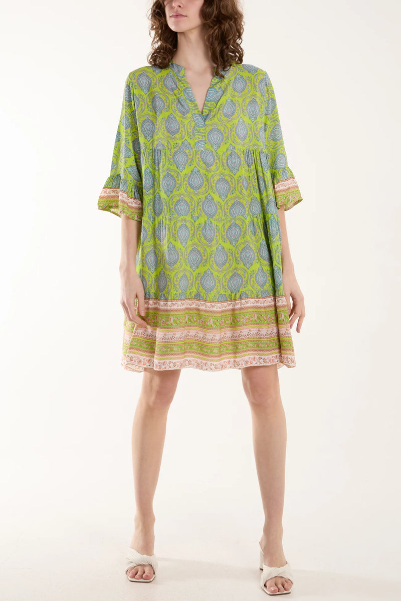 Georgia Paisley Tiered Smock Dress - More Colours Available