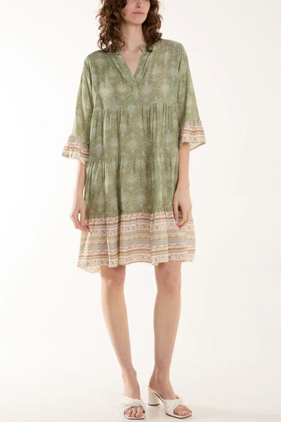 Georgia Paisley Tiered Smock Dress - More Colours Available
