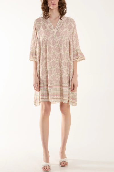 Georgia Paisley Tiered Smock Dress - More Colours Available