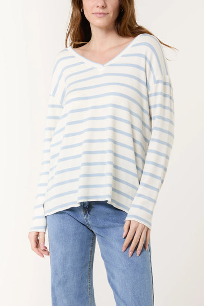 Olivia V Stripe Top - More Colours Available
