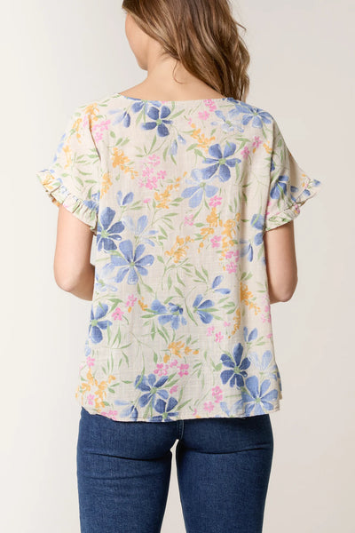 Jasmine Floral Cotton Top - More Colours Available
