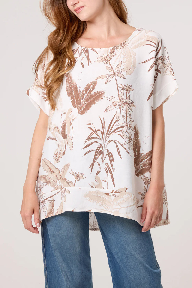 Floral Back Keyhole Top - More Colours Available