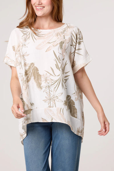 Floral Back Keyhole Top - More Colours Available