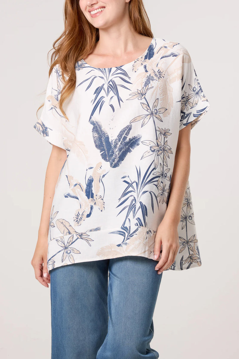 Floral Back Keyhole Top - More Colours Available