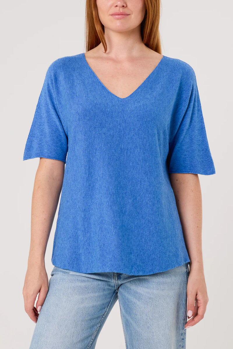 Rosa Raw Edge Short Sleeve Jumper - More Colours Available