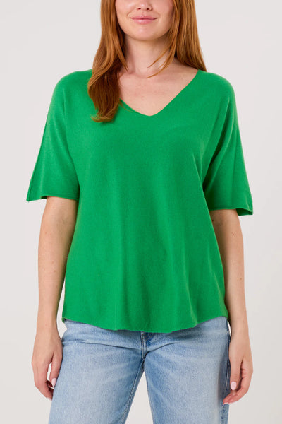 Rosa Raw Edge Short Sleeve Jumper - More Colours Available