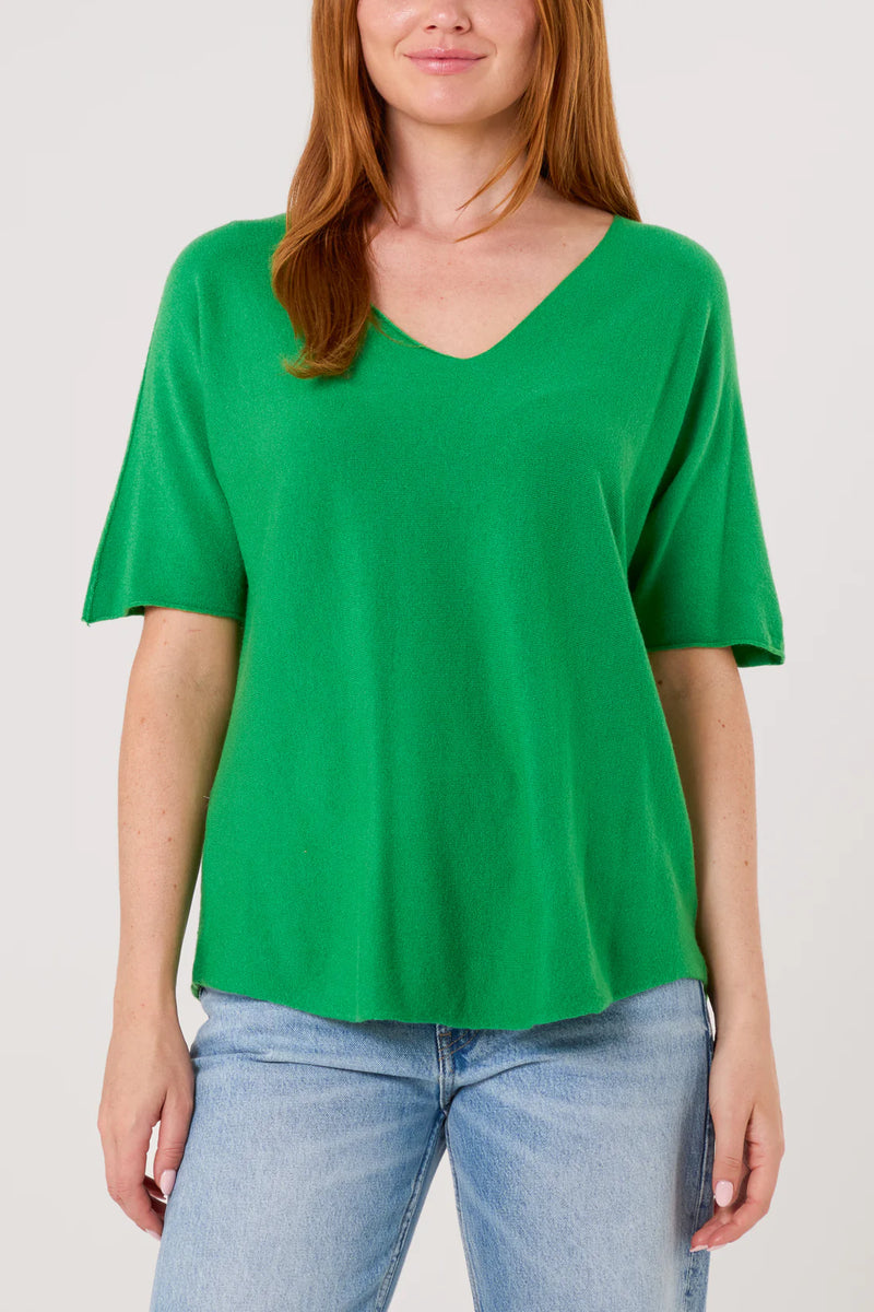 Rosa Raw Edge Short Sleeve Jumper - More Colours Available