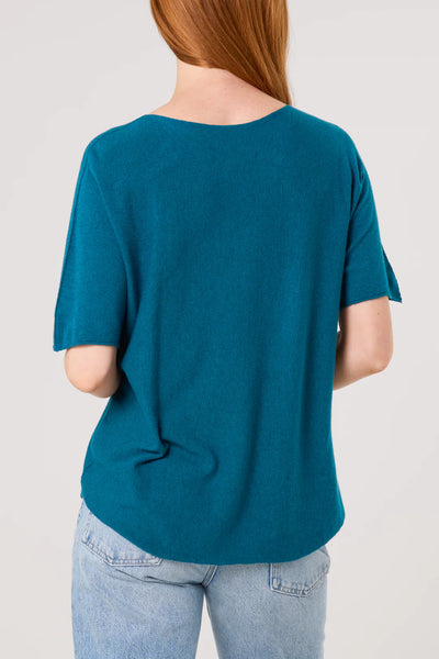 Rosa Raw Edge Short Sleeve Jumper - More Colours Available
