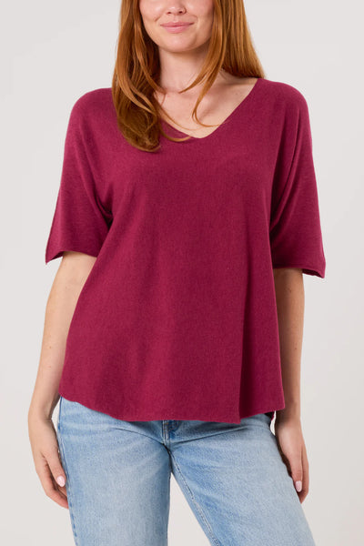Rosa Raw Edge Short Sleeve Jumper - More Colours Available