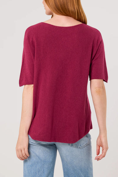 Rosa Raw Edge Short Sleeve Jumper - More Colours Available