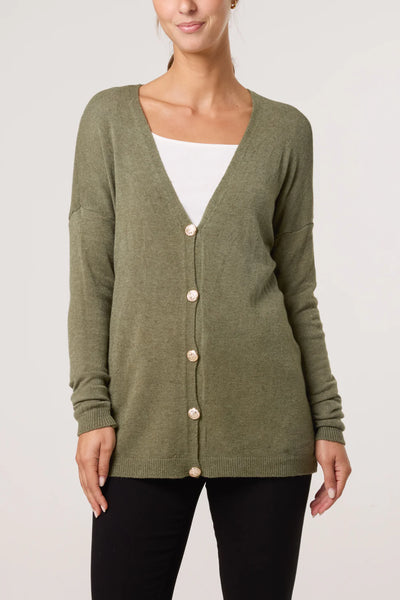 Natalie Gold Button Cardigan - More Colours Available