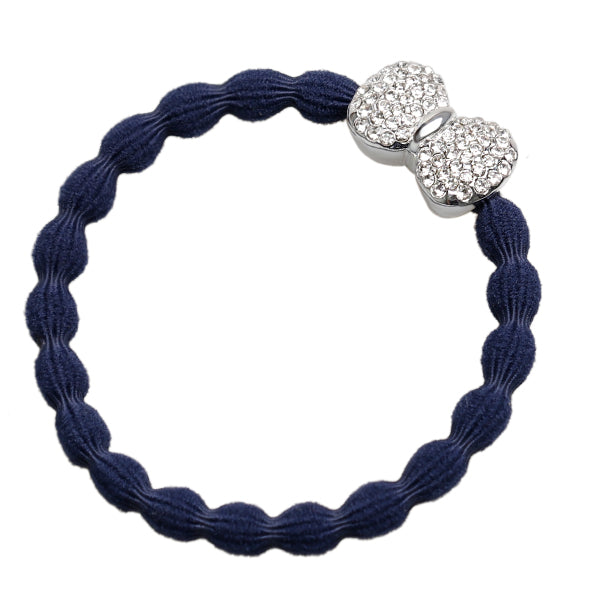 Navy Silver & Diamond Bow Hairband