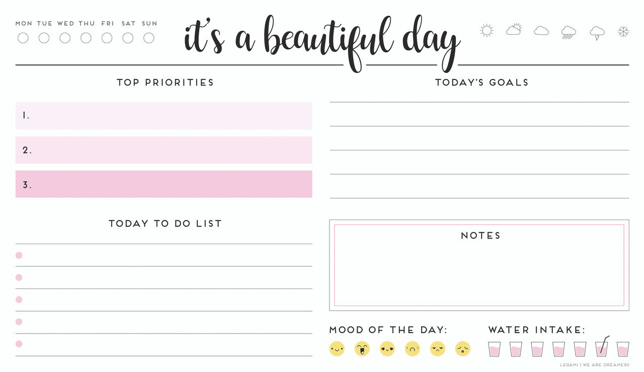 Beautiful Day Notepad – Just Love Studio UK