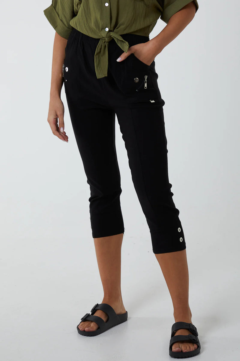 Elaine Elasticated Crop Trouser - More Colours & Sizes Available