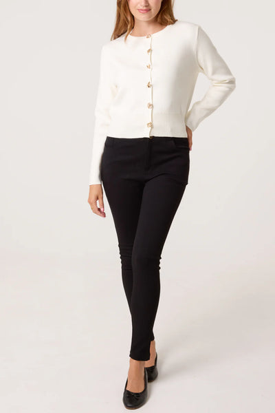 Gillian Gold Brooch Cardigan - More Sizes Available