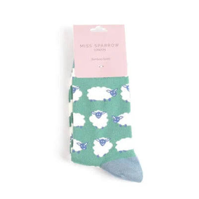 Happy Sheep Green Bamboo Socks