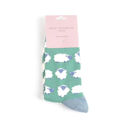 Happy Sheep Green Bamboo Socks