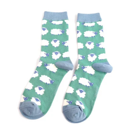 Happy Sheep Green Bamboo Socks