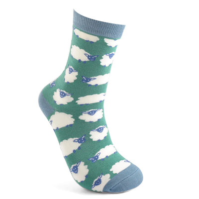 Happy Sheep Green Bamboo Socks