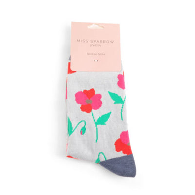 Poppy Powder Blue Bamboo Socks