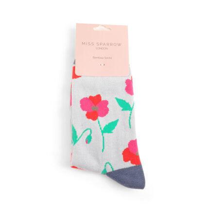 Poppy Powder Blue Bamboo Socks