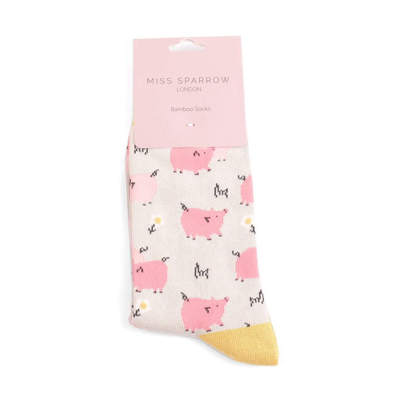 Pretty Pigs Silver Bamboo Socks