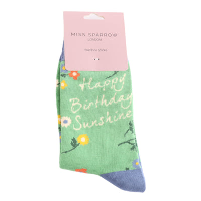 Birthday Sunshine Dark Mint Bamboo Socks