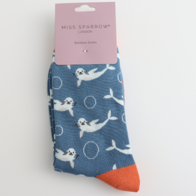 Seals Denim Bamboo Socks