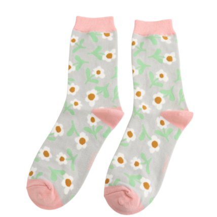 Lazy Daisy Silver Bamboo Socks