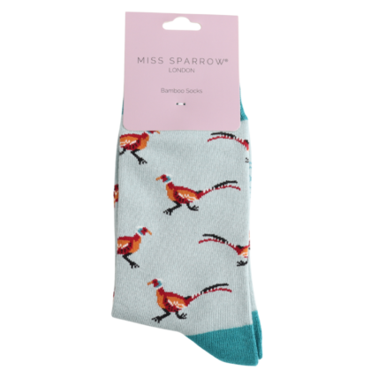 Pheasants Duck Egg Bamboo Socks