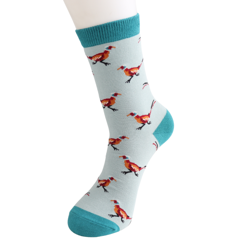 Pheasants Duck Egg Bamboo Socks