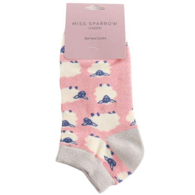 Happy Sheep Pink Bamboo Trainer Socks