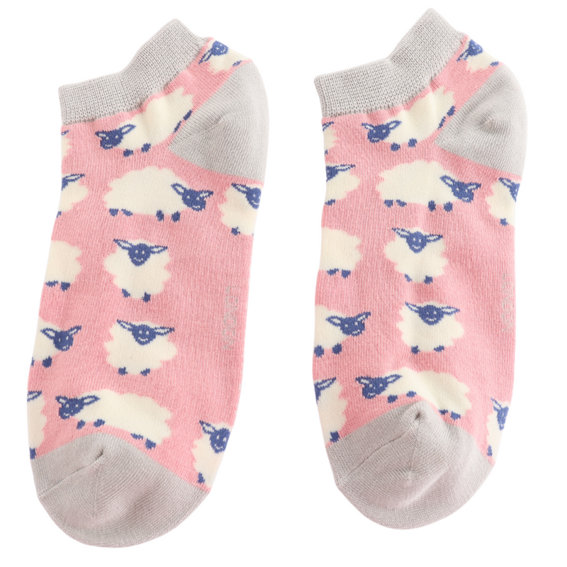 Happy Sheep Pink Bamboo Trainer Socks