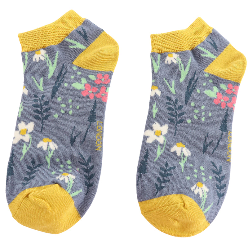 Meadow Denim Bamboo Trainer Socks