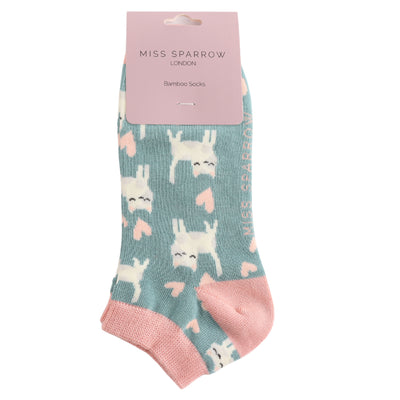 Sleepy Cats Duck Egg Bamboo Trainer Socks