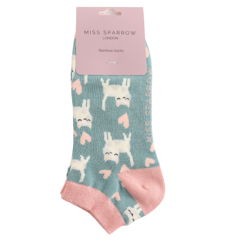 Sleepy Cats Duck Egg Bamboo Trainer Socks